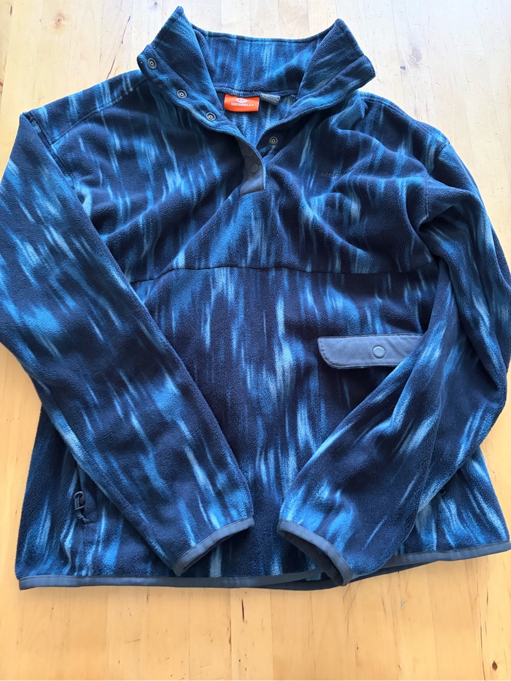 Women’s Blue Patterned Fleece Pullover Sweater